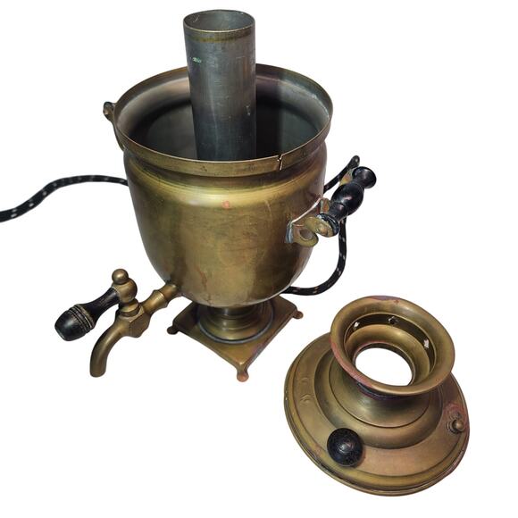 11" Samovar Russian Tula brass antique electric cord Stamped - Picture 4 of 15